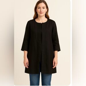Talbots Petites 100% Irish Linen Black Coat – Size Medium
